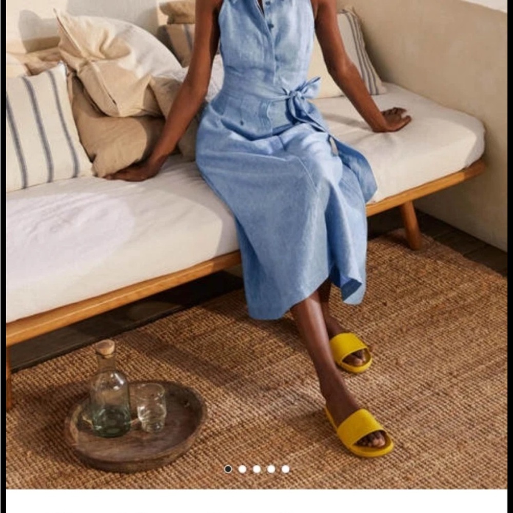 Boden Light Blue Sleeveless Midi Shirt Dress - Picture 11 of 13
